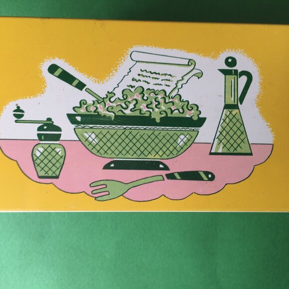 Vintage 50s Tin Metal RECIPE BOX made in Bryan, Ohio by Art Company - Picture 6 of 9